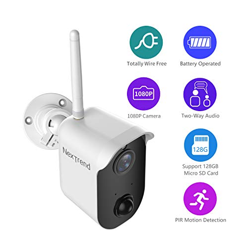 ã€2019 Newã€‘ Security Camera Wireless, NexTrend Rechargeable Battery Camera, 100% Wire-Free HD Indoor/Outdoor 1080p Camera with 2-Way Audio, Night Vision, PIR Motion Detection for Baby/Pet/Home(2 Pcs)