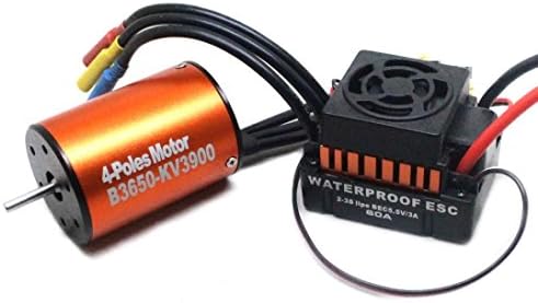 Bekia Waterproof 3650 3900KV Motor w/ 60A ESC Combo Set for 1/10 RC Car Truck