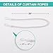 NICETOWN Rope Cord Curtains Tiebacks for Thick Curtains - Tie Pull Back Cord Weave Holdbacks for Indoor and Outdoor Use (Silver White, 30 inches Long, 4 PCs)…
