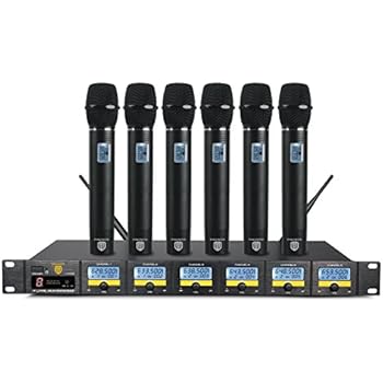 Amazon.com: PRORECK MX66 6-Channel UHF Wireless Microphone System with