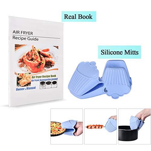 Air Fryer Accessories 11pcs Fits all 3.7QT- 4.2QT for Gowise Phillips and Cozyna - Non-stick Barrel/Pan, Stainless Steel Holder, Silicone Mat, Cookbook Included - Thumbnail 4