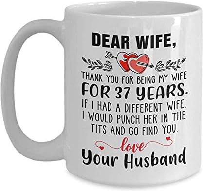 Cara Moglie Grazie Per Essere La Mia Tazza Di Moglie 37 Anniversario Di Matrimonio Per Moglie 37 Anni Regalo Di Matrimonio Per Donne Amazon Es Hogar