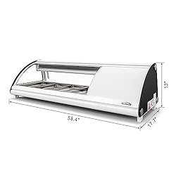 KoolMore KM-SR46-WH Glass Sushi Display Case