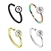 BodyJ4You Body Jewelry Piercing Nose Hoop Ring Stud Stainless Steel 20G (8mm) Value Pack 4PC