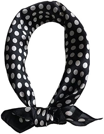 Polka Dot Square Silk Neck Scarf for Women