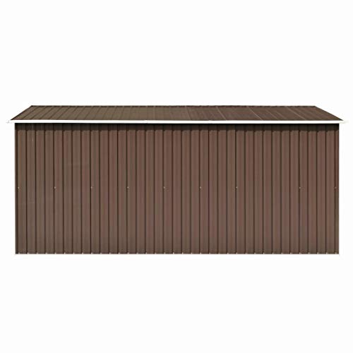 ghuanton Geräteschuppen 257x398x178 cm Metall Braun Heim & Garten Rasen & Garten Garten & Balkon Gartenhäuschen… – Bild 8