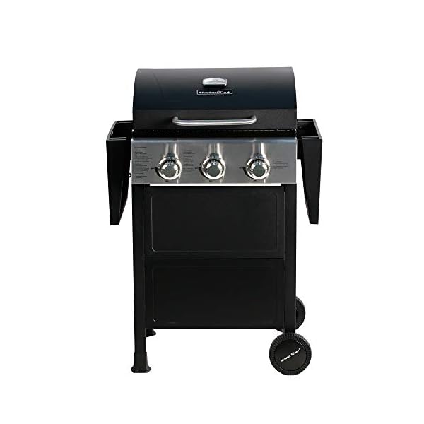 MASTER-COOK-3-Burner-BBQ-Propane-Gas-Grill-Stainless-Steel-30000-BTU-Patio-Garden-Barbecue-Grill-with-Two-Foldable-Shelves
