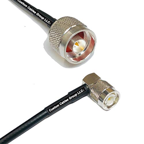50 feet RG58 Silver Plated N Male to TNC Male Angle RF Coaxial Cable