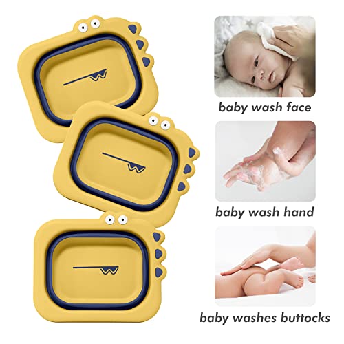 Beberoad Love Mini Collapsible Wash Basin 2 Packs Baby Wash Basin Foldable Portable Lightweight