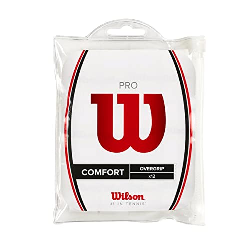 Wilson Griffband Pro Overgrip 12 Pack, Weiß, WRZ477700