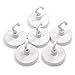 CMS MAGNETICS - (6-Pack 32mm Ceramic Hooks White 5-Pound Sheer and 13-Pound Pull Force Rating, Strong Magnet Hooks for Office, Refrigerator, Magnetic Board, Closets