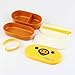 Lovely High Heat Resistance Double Layers Chopsticks Plastic Bento Lunch Box (Yellow Cover+ Brown Box)