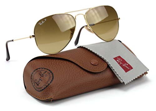 Ray-Ban RB3025 001/M2 Aviator Shiny Gold Frame / Brown Polarized Lens 58mm