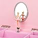 SONGMICS Ballerina Music Jewelry Box for Little Girls 3 Drawers Lovely Rabbit and Fox Pink UJMC004