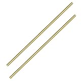 Sutemribor Brass Solid Round Rod Lathe Bar Stock, 3/16 Inch in Diameter 14 Inches in Length (2 PCS)
