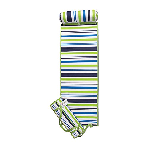 ADI American Dawn Outdoor Living Rolled Beach Mat, Blue/Green Stripe