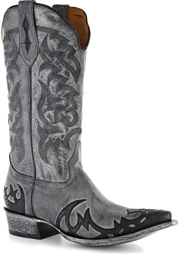 Moonshine Spirit Men's Distressed Grey Cowboy Boot Snip Toe - Bbm89