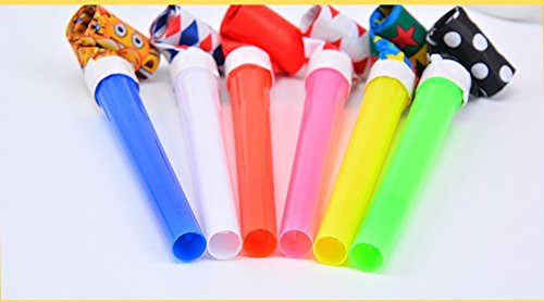 LONG7INES 50 Pcs 4.3Inch Funny Party Blowouts Blowers-Noisemakers Whistles for New Year Party Birthday, Random Colors Multicolored Funny Party Supplies