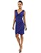 PattyBoutik Women V Neck Faux Wrap Ruched Day Night Dress (Blue Medium)