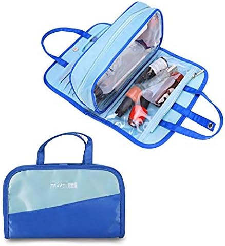 ASkyl Travel Portable Cosmetic Makeup Bag Pouch Waterproof Drawstring Bag Organizer Toiletry Bags for Women Girl,Fashion Design (Blue)
