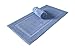 SALBAKOS 100% Turkish Cotton Bath Mat Set 2-Piece - 20x34 inch, Premium Quality Hotel & Spa Collection, Soft, Absorbent, Long Lasting, Durable Bathroom Rugs (Blue, 2 Bath Mats)