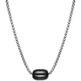 Van Heusen Men Stainless Steel Rolo Chain Bead Pendant Necklace