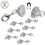 Evelots Magnetic Jewelry Clasps-Rhinestone Ball-Nickel Free-Gold or Silver-Set/8