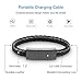 Taygate Bracelet USB Charging Cable Data Charging Cord for iPhone- Mens Portable Travel Durable Braided Leather Charging Wrist Clasp USB for Apple iPhone Plus X XR Xs Max(Black-8.5 inch)