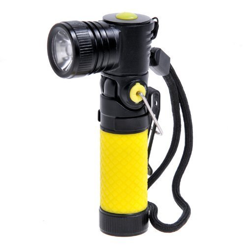 WindFireÂ® Stylish WF-898 Rotating Right Angle head Cree XM-L Q5 LED Beam Flashlight 3 Modes 400 Lumens LED AA/14500 Battery Torch Lamp Adjustable Anglehead Design Lamp Flashlight Torch Small Size, Convenient to Carry - Yellow (Battery not included)