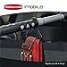 Rubbermaid Automotive Expandable Hanging Clothes Bar: Non-Slip Rubber Coated Car Rod with Accessory Hooks