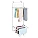 mDesign Steel Collapsible Over The Door, Hanging Laundry Dry Rack Clothes Organizer, 2 Tiers - for Indoor Air-Drying Clothing, Towels, Lingerie, Hosiery, Delicates - Folds Compact - White/Gray