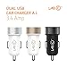 Lab C Dual USB Car Charger for Android, Samsung, Galaxy, Note, Blackberry, Bluetooth Headsets, Headphones, Garmin Navigators - Space Grey with Micro 5 pin Cable