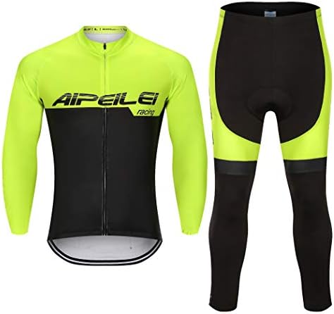 サイクルジャージ 長袖 上下セット メンズ サイクルウェア 自転車用ウエア サイクルパンツ パッド付き 裏起毛 秋冬用 高弾性 通気がいい