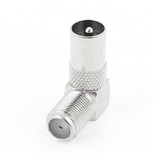 uxcell Right Angle TV PAL Male Connector RF to F Type Female Adapter for Security Camera