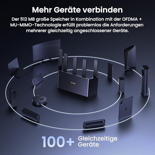 WiFi 7 Router, BE3600 Dualband Gigabit Vertikal-Router, Bis zu 3,6 Gbps, 5 High-Power FEMs, 3 Gigabit-Ethernet-Ports, MLO, VPN, Kindersicherung, AP-Modus, Einfache Einrichtung (RE3L)