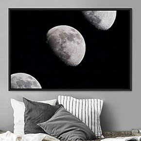 signwin Framed Canvas Wall Art Moon Phase Aerial...