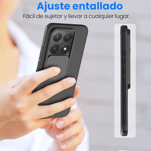 Nillkin Case Compatible for Xiaomi 15T Pro 2025 5G | Case with Slide Cover for Camera, Impact and Scratch Resistant - Black