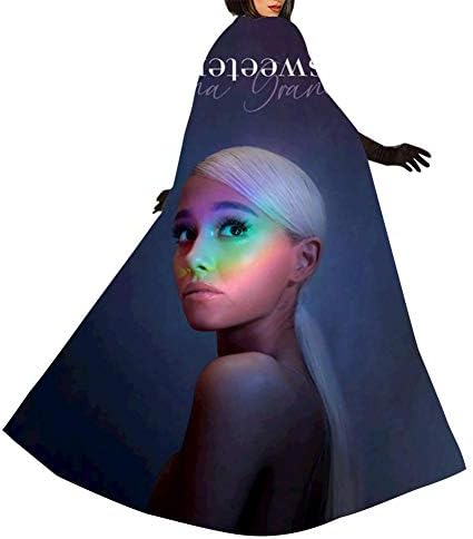 Ari-ana Gra-nde 3D Cloak Halloween Cosplay Party Dance Masquerade Robe Cape Costume for Kid and Adults