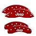 MGP Caliper Covers 42006SJEPRD 'Jeep' Engraved Caliper Cover with Red Powder Coat Finish and Silver Characters, (Set of 4)