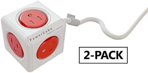 PowerCube [Newest Version] Extra Extended, 5 Outlet Adapter 10ft Extension Cord Power Strip with 5 outlets 4324/USEXPC