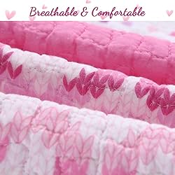 Cozy Line Home Fashions Pink Flower Lace Ruffle