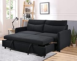 ERYE 3 in 1 Upholstered Futon Loveseat Convertible