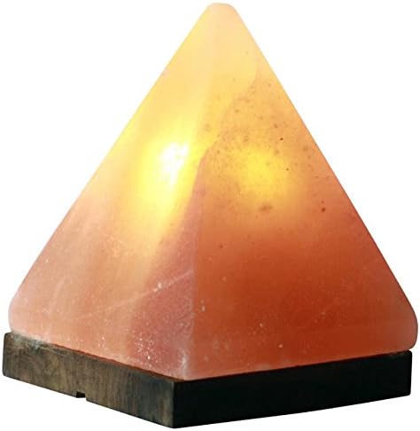 Natural Himalayan Pyramid Salt Lamp Ionic Air Purifier with on/off cord and Wooden Base