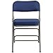 Flash Furniture HERCULES Series Premium Curved Triple Braced & Double Hinged Navy Fabric Metal Folding Chair