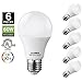 SANSUN 8W A19 LED Light Bulbs, 4000K Daylight White, Non-Dimmable, 6-Pack