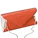 b.m.c BMC Womens PU Leather White Accent Envelope Clutch - Orange