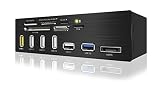 EZDIY-FAB 5.25 inch USB 3.0 Multi-Card Reader with USB Charging Port(6-Slot Card Reader, 1x USB 3.0, 4X USB 2.0, 1x eSATA, USB-Charging Port)
