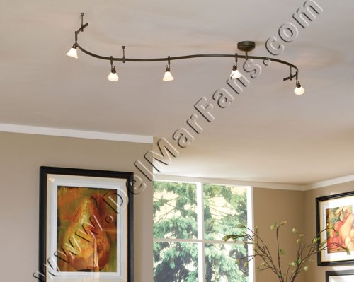 Tiella 800RAL5CWZ, Casual Track Lighting Kits, 100 watt Flexible Track Light System, Bronze