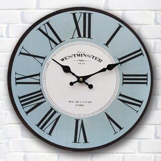 Buggy Round Decorative Wall Clock-Shabby Chic Floral Patchwork Clock - Vintage Wall Clocks for Living Room, Bedroom and Kitchen - Multi-Coloured Cute Retro Style Clock Wall ,20inches 50CM