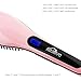 Hair Straightener Brush, 2-in-1 Heating Hair Brush, Kealive Ionic Hair Straightening Brush with Temperature Control and Temperature Lock, Anti-Scald and LED Display, Pink
